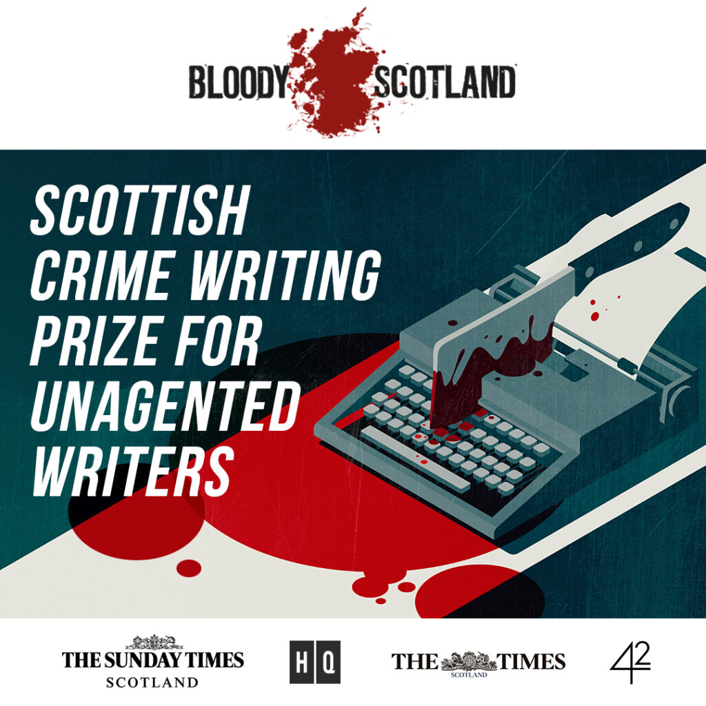 Image shows a banner for the Scottish Crime Writing Prize for Unagented Writers.